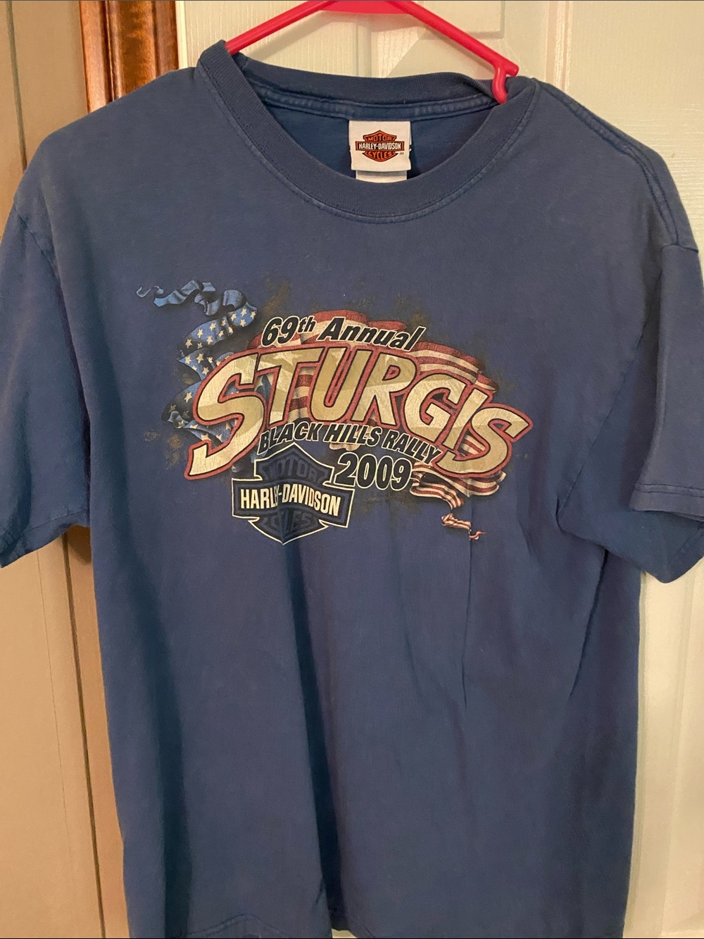 Harley-Davidson Navy Blue Tee with Orange Logo